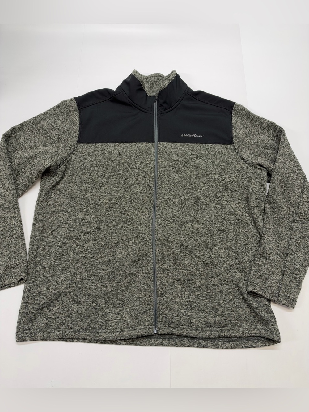 Eddie Bauer Gray and Black Full-Zip Performance Fleece Jacket